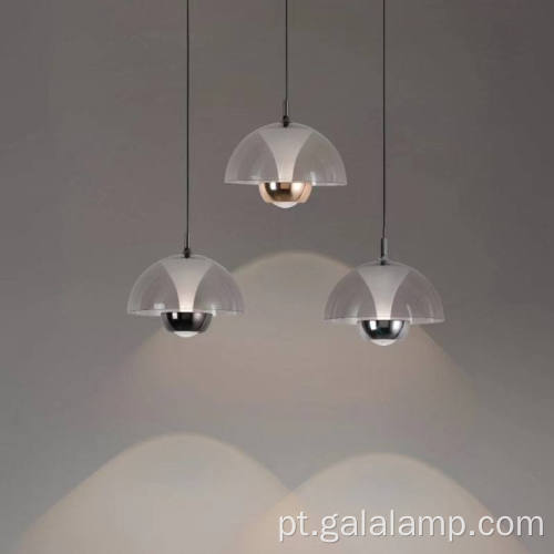 Luz pendente de vidro onda nórdica